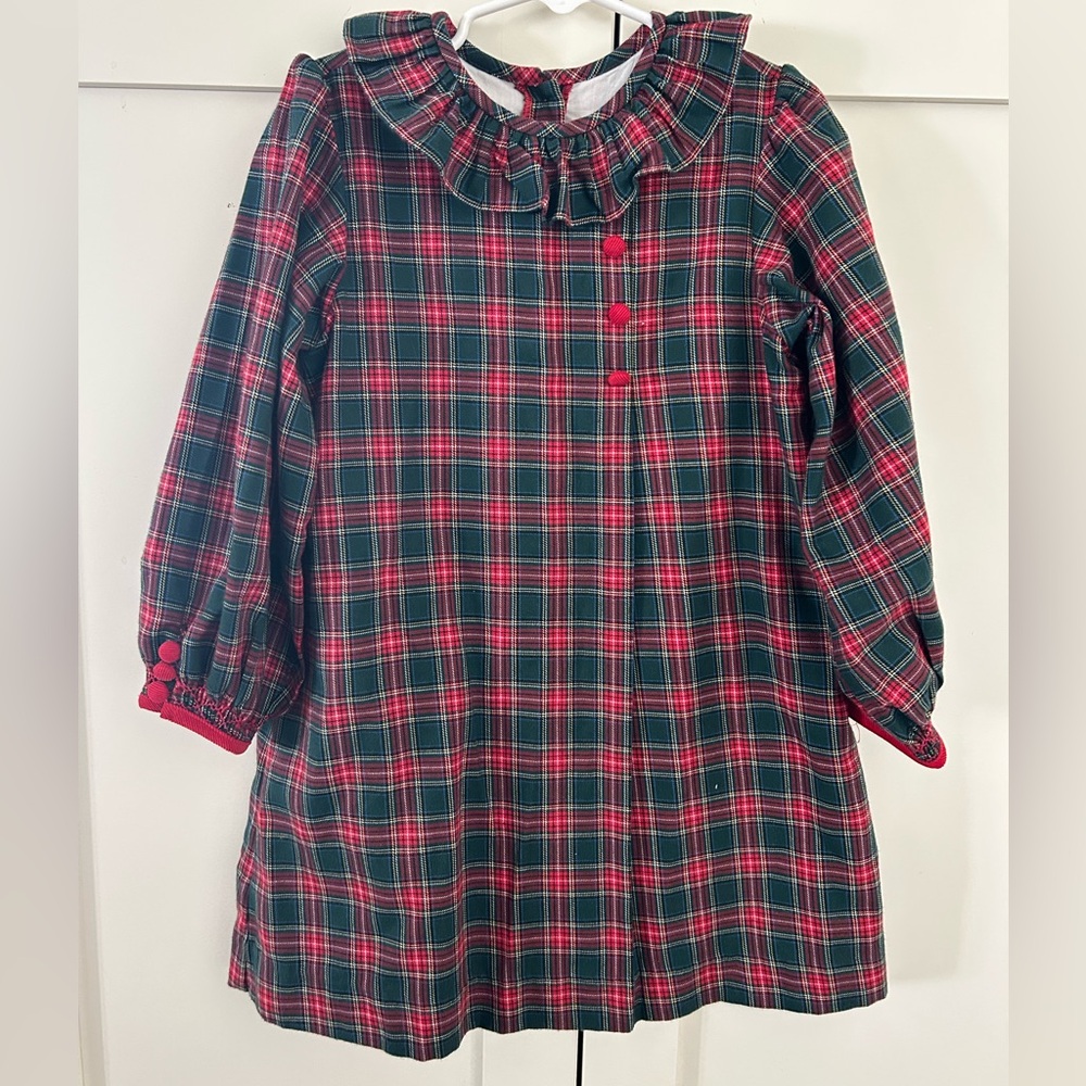 Alice Kathleen Plaid Dress with Ruffle Collar